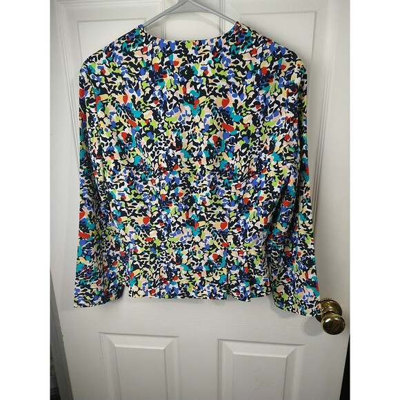 Showa Dress VTG Woman 9 Blazer Button Front Colorful Long Sleeve Professional - Picture 9 of 12